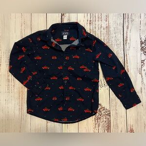 Children’s Place Kids Navy Shirt with Red Car and Christmas tree print size 5T